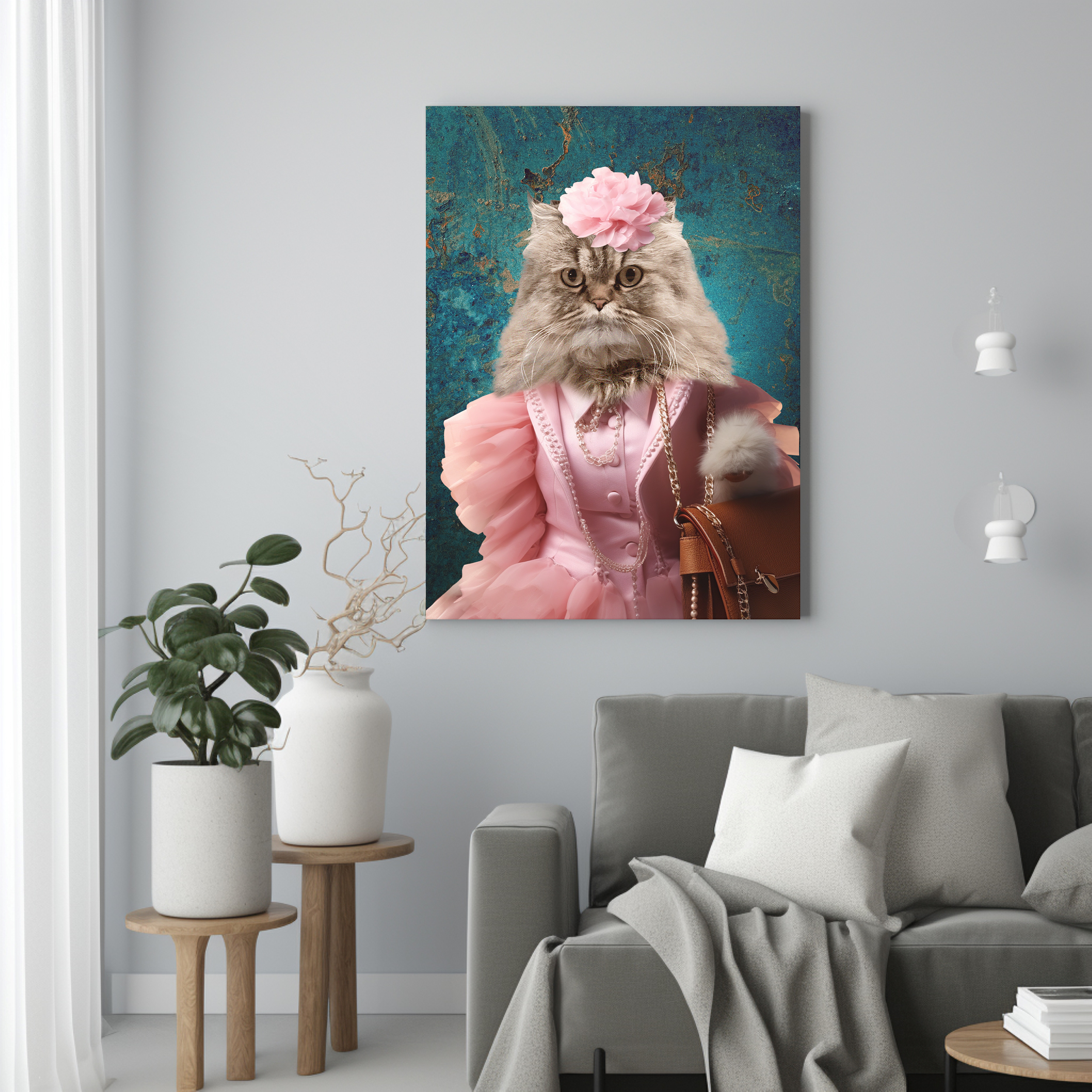 "Posh Paws"- Custom Chic Pet Portrait