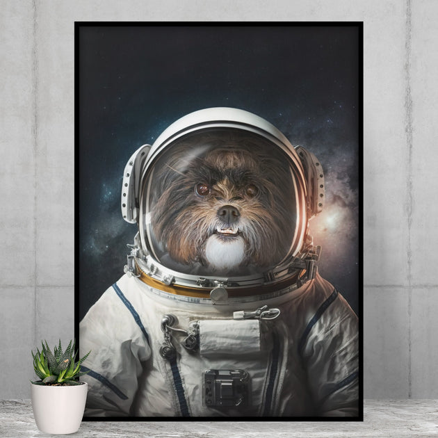 Cosmic Companions: Custom Astronaut Pet Portrait in Space
