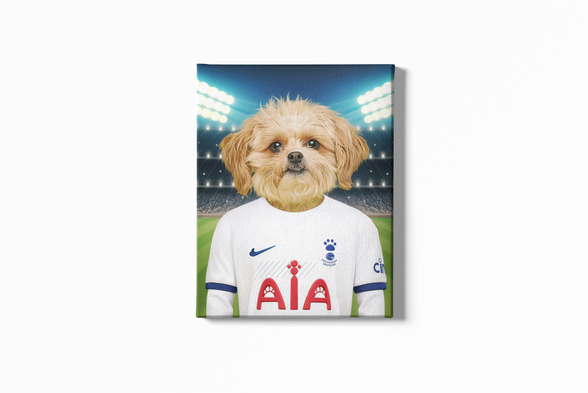 "Spurs Sidekick" - Custom Pet Portrait in Totenham spur Inspired Jersey