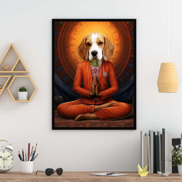 Enchanted Essence: Custom Yoga Teacher Pet Portrait - Unleash Your Pet's Inner Magical Aura!