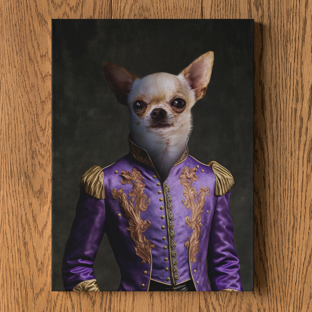 Majestic Paws: Custom Pet Prince Portrait